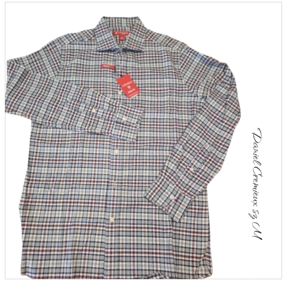 NWT Cremieux Plaid Flannel Slim Fit causal Shirt sz M